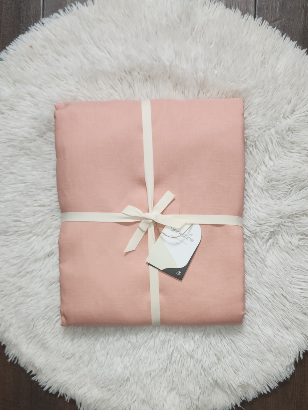 Berkshire 100% Linen Full/Queen Duvet and Pillowcase Set in a Dusty Rose Color